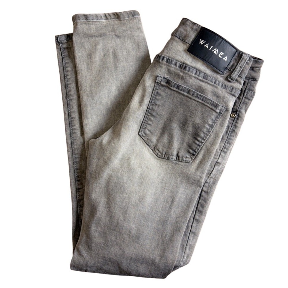 Waimea Jeans Mens 30x32 Gray Light Wash Skinny Fit Distressed Ripped